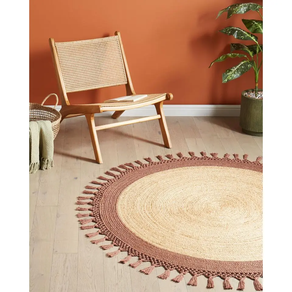 MARTS - Vloerkleed - Beige/Bruin - 140 cm - Jute