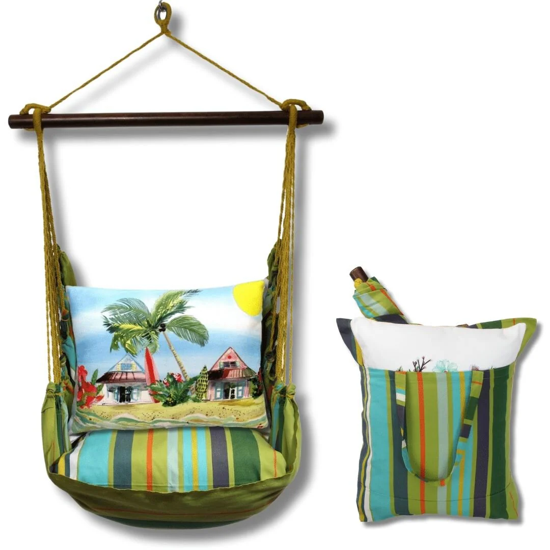 Magnolia Casual Swing Set 4 piece - Citrus Stripe w/ Surf Shack