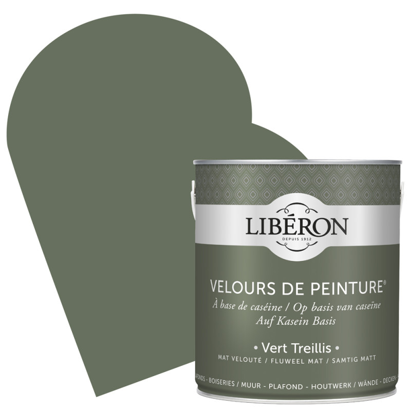 Peinture pour murs Velours de Peinture vert treillis mat 2,5 L LIBERON