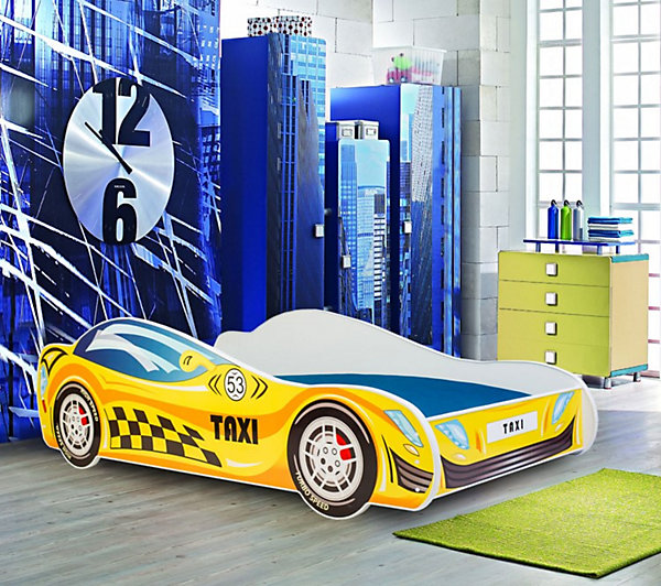 Lit d'enfant Car Taxi 140x70 avec matelas