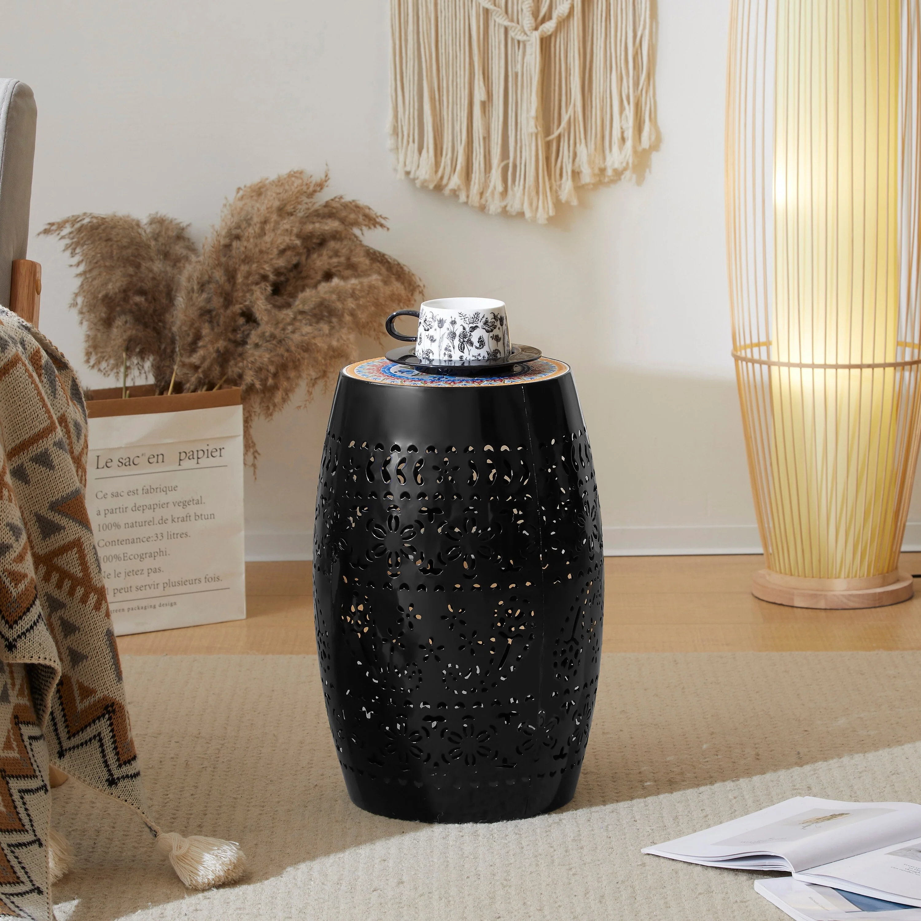 Dekota Indoor/Outdoor Iron and Tile Side Table by Christopher Knight Home