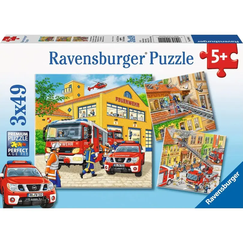 Puzzle 3-teilig Feuerwehreinsatz