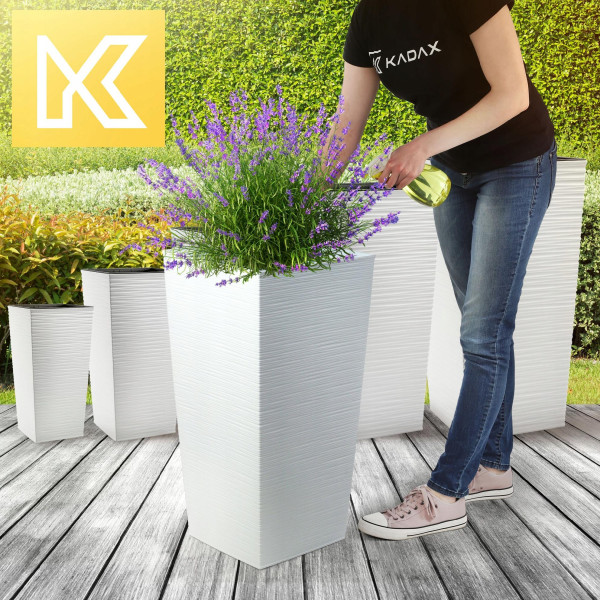 Kadax Donica Doniczka Wkład 34x68cm Wysoka Biała