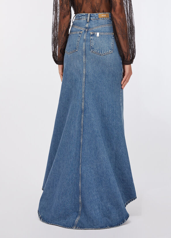 Gonna a sirena in denim