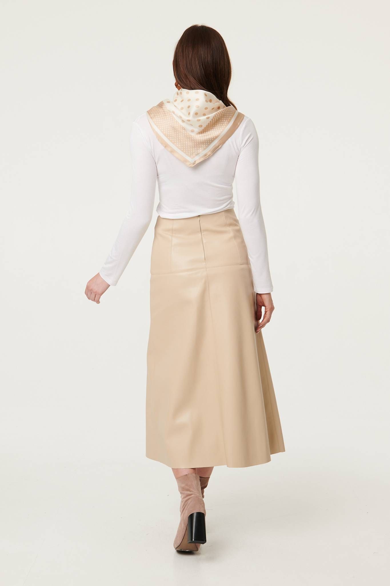 Izabel London Polka Dot Print Satin Texture Scarf