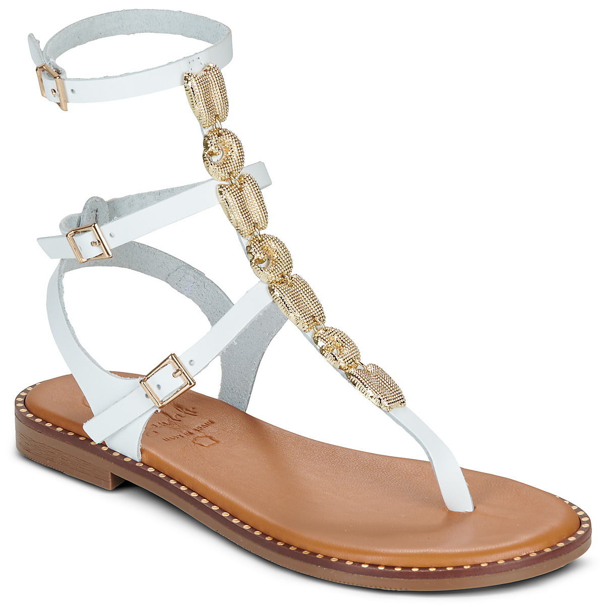 Oh My Sandals - 5845 - White / Gold