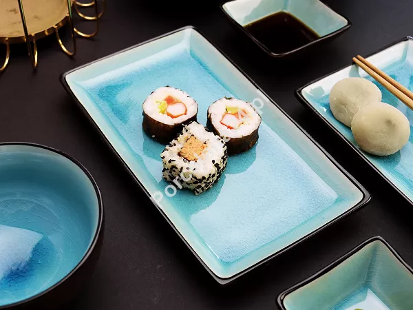Zestaw do sushi dla 2 osób (6 el.) Tokyo Design Studio - Glassy Turquoise 8154