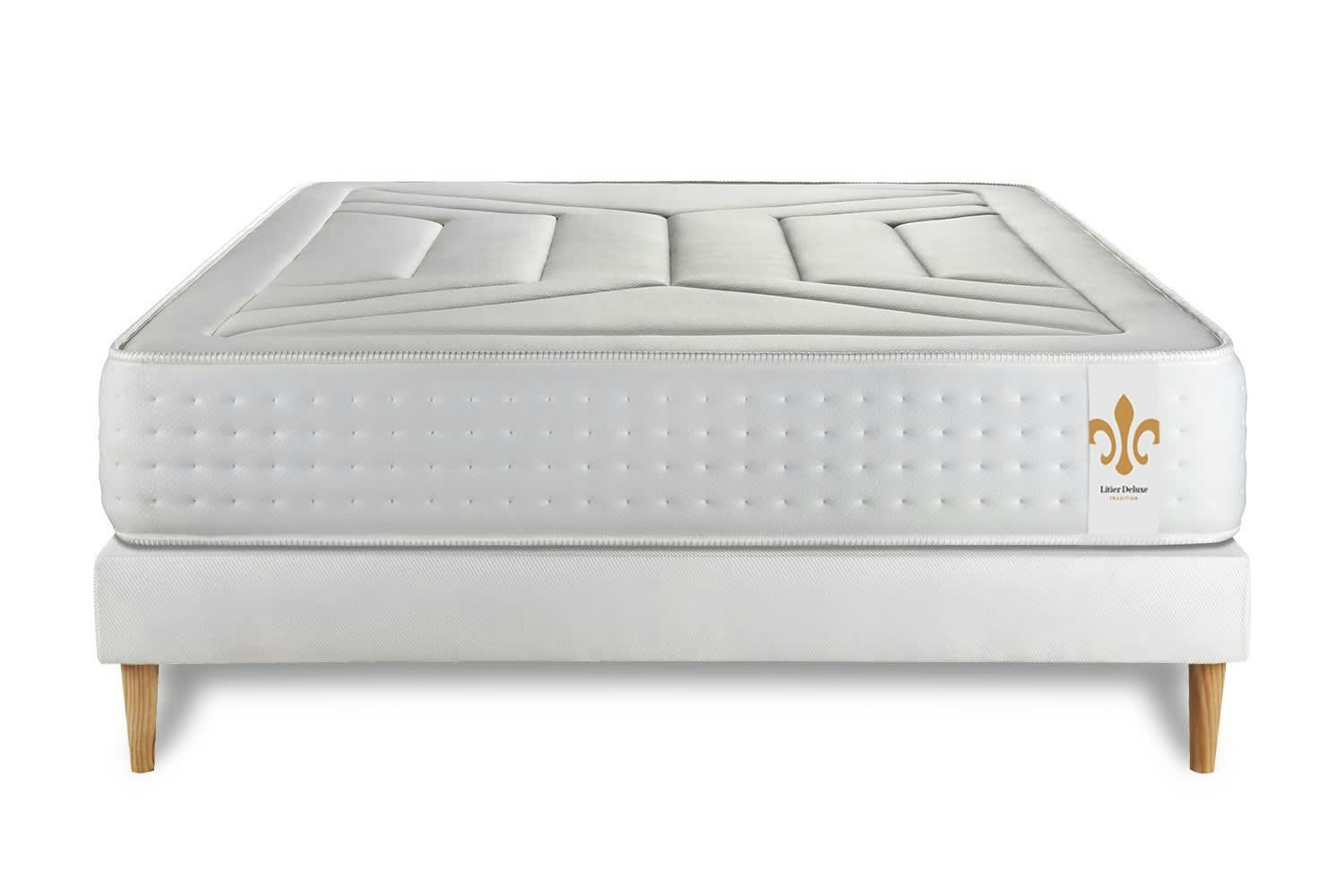- Ensemble 140x200 Ressorts et mémoire de forme sommier Blanc