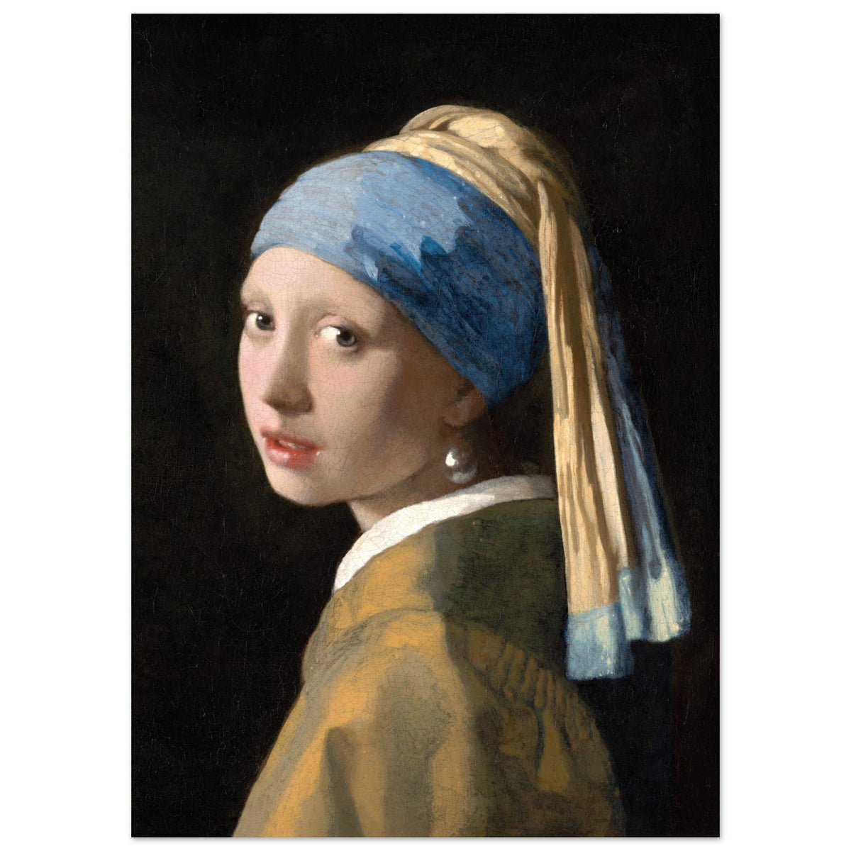 Artfulprints Poster Johannes Vermeer - Meisje met de parel  - 50x70 cm - Meerkleurig