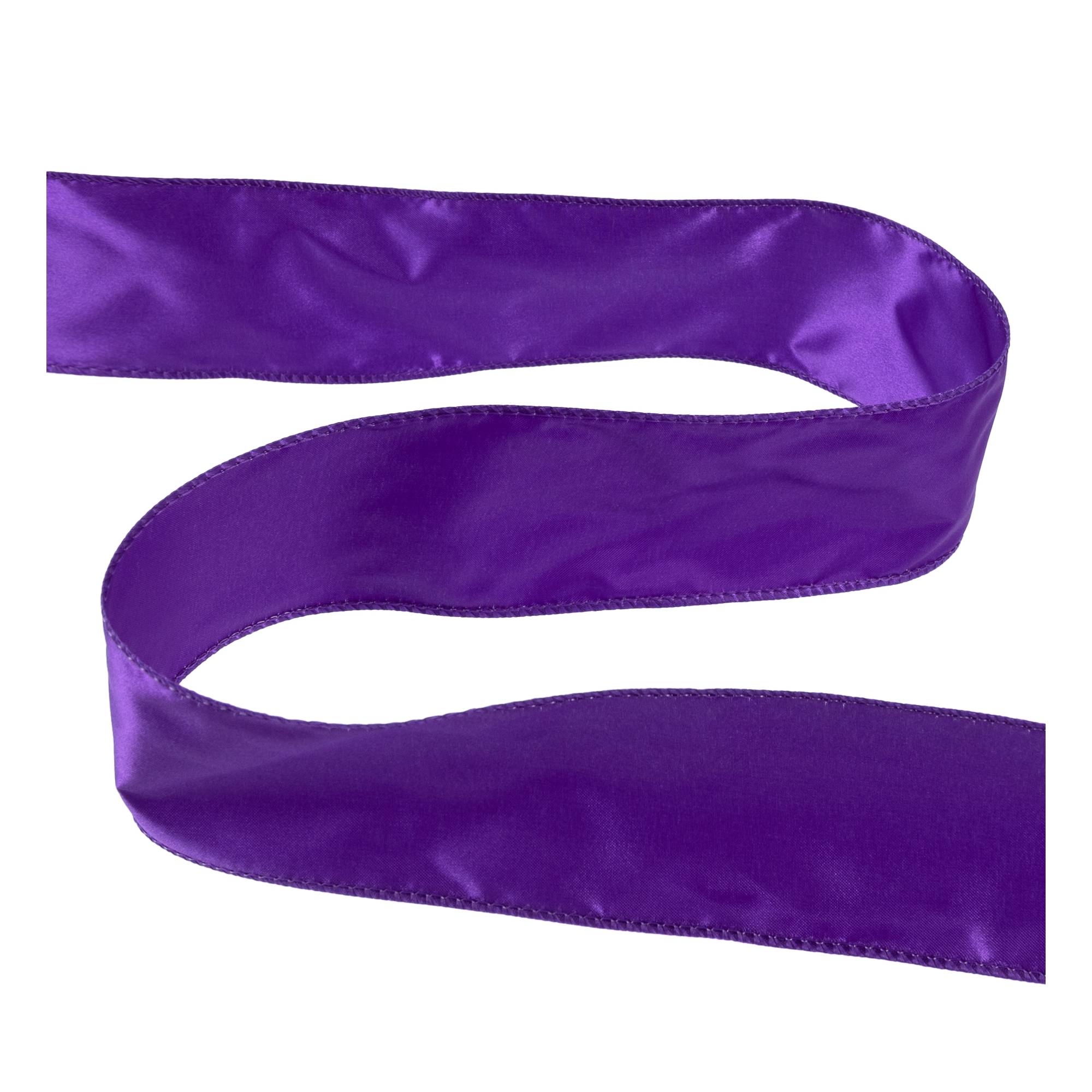 Purple Wire Edge Satin Ribbon 63mm x 3m