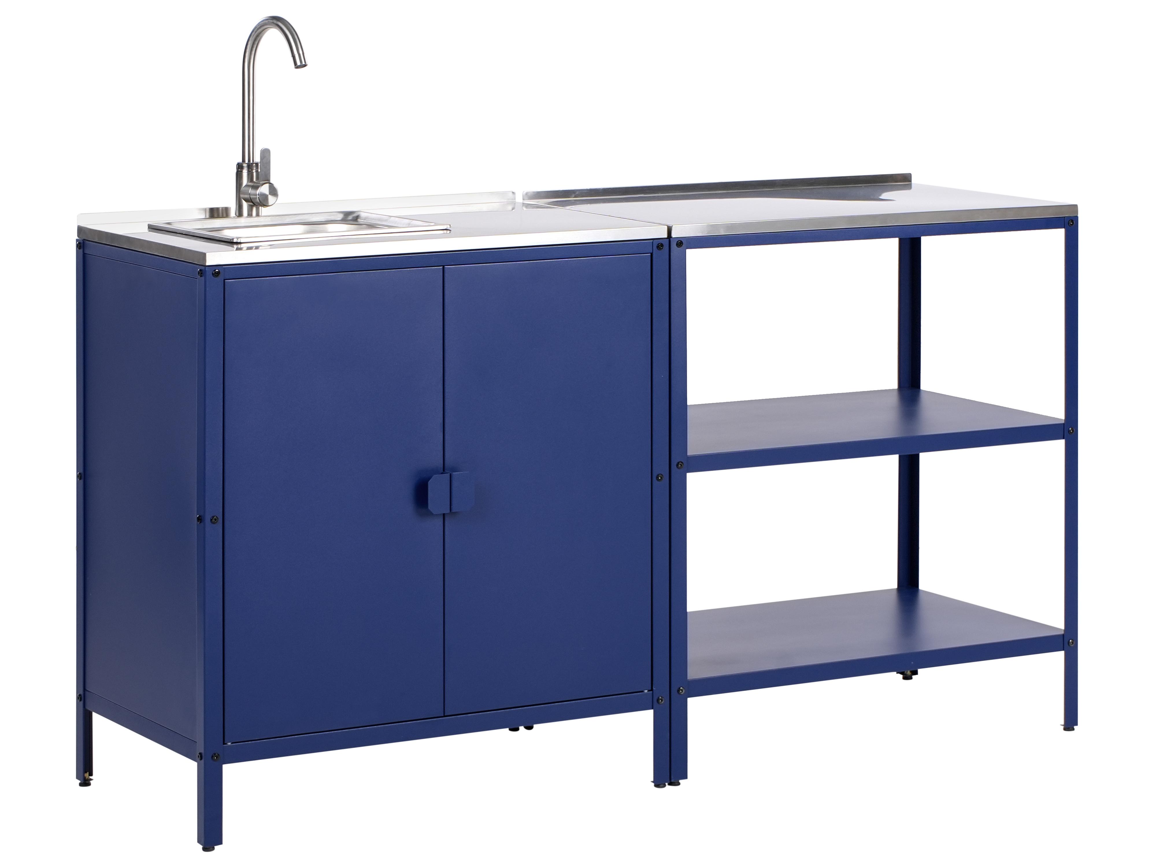 2 Piece Outdoor Kitchen Set with Sink VILAMA Metal Blue