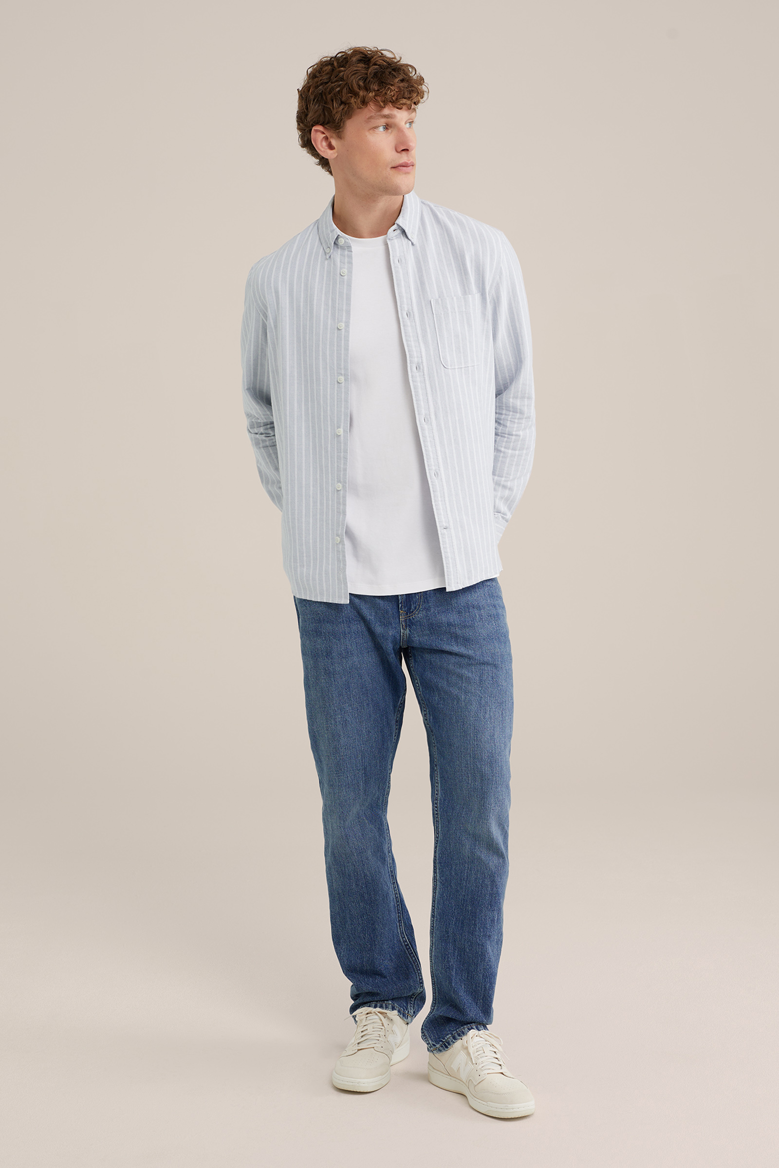 Heren Relaxed fit overhemd met structuur