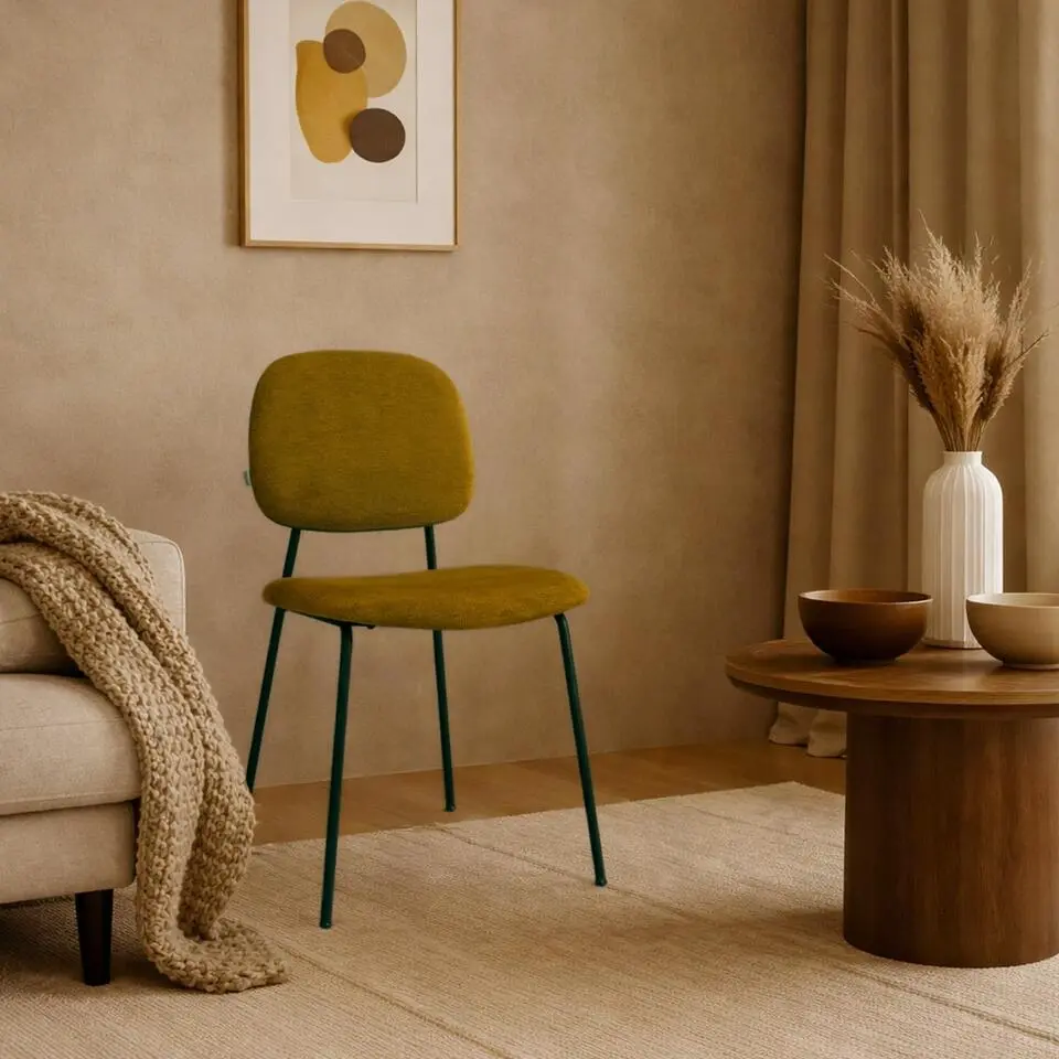 Nolon Jasmijn Eetkamerstoel Mosgroen - Zwart