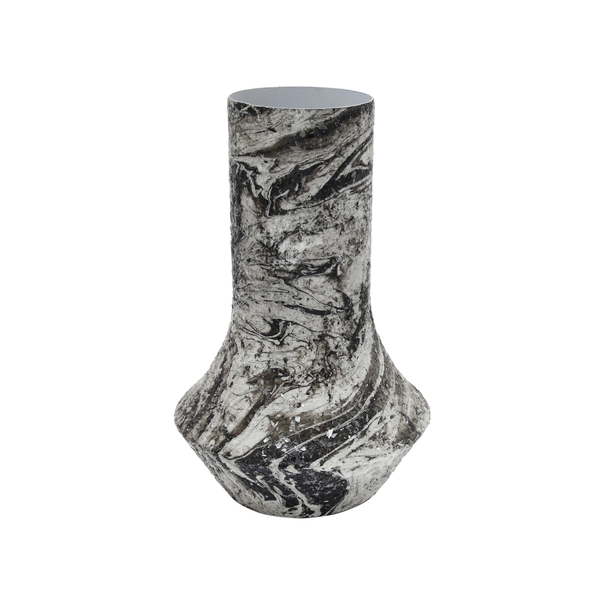 Present Time vaas Mosaic Marble - wit - Ø20cm