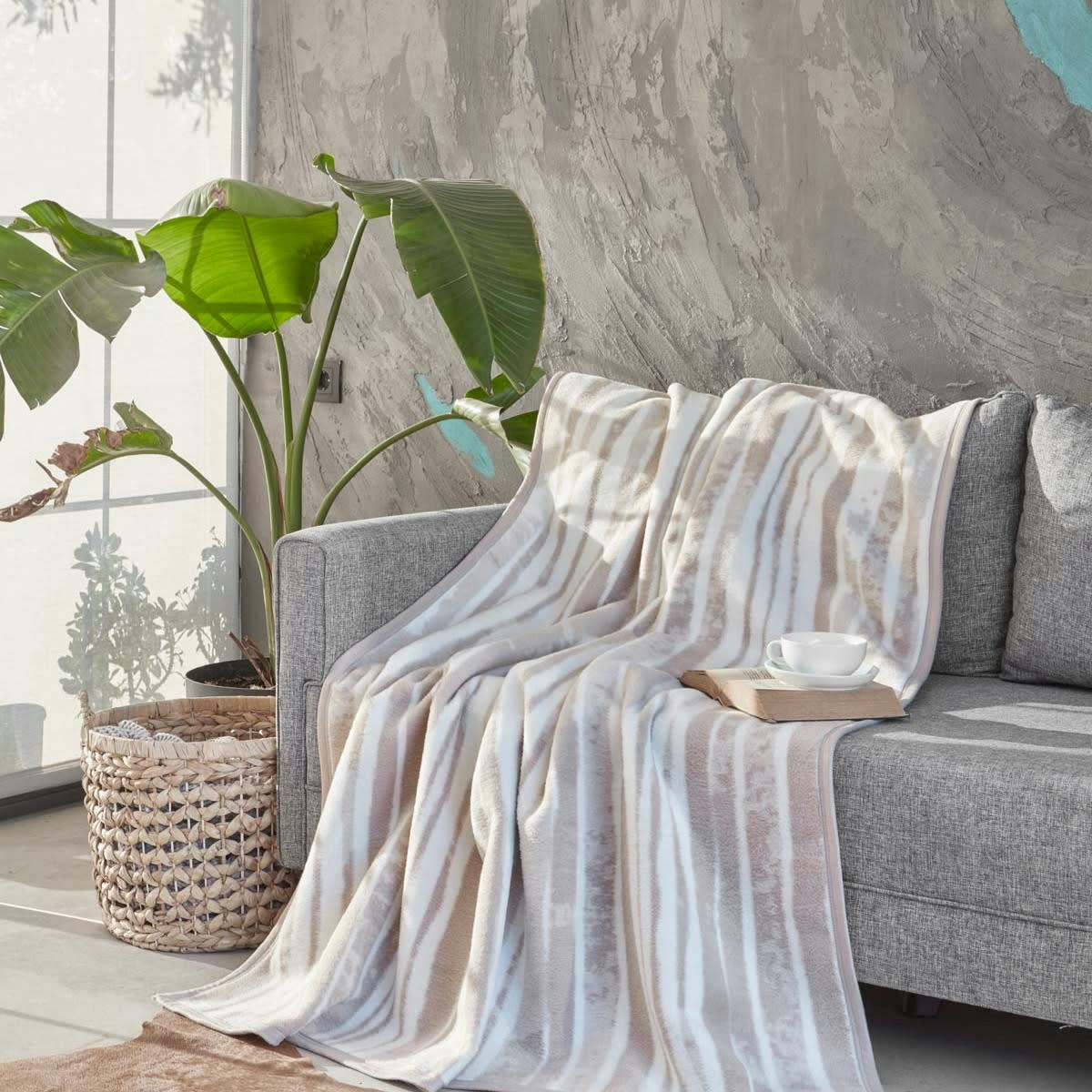 MADHYA - Plaid extra chaud  ficelle 130x170 cm