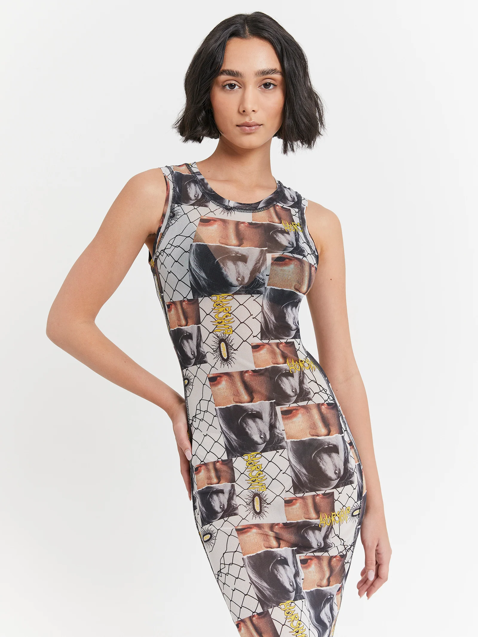 Tasty Rainbow Mesh Maxi Dress
