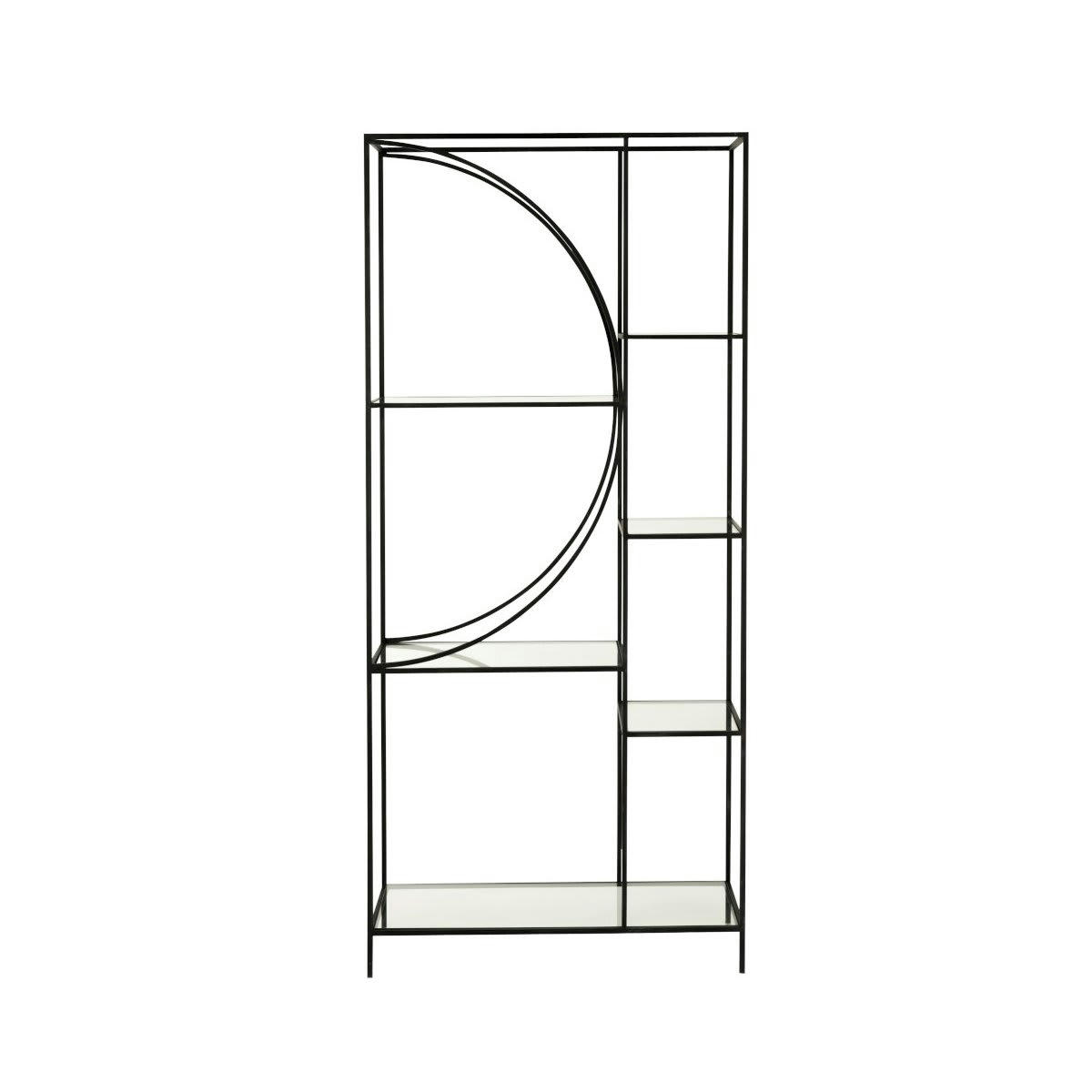 AZIME - Étagère 2 parties en métal blanc et verre noir