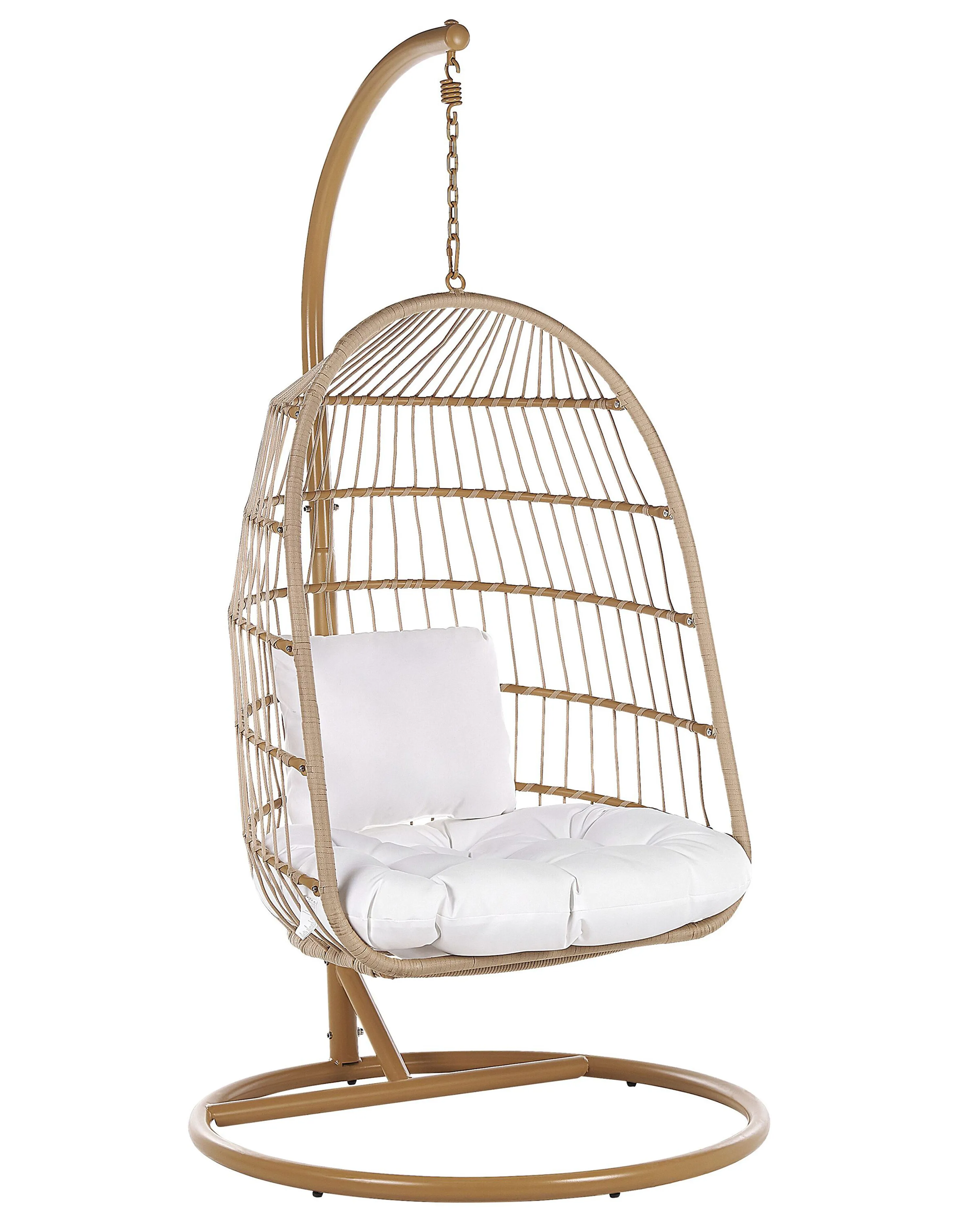 Hanging Chair with Stand ALLERA PE Rattan Beige
