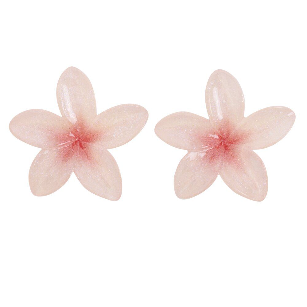 Boucles d'oreilles acrylique fleur de tiaré rose Ø2,5cm