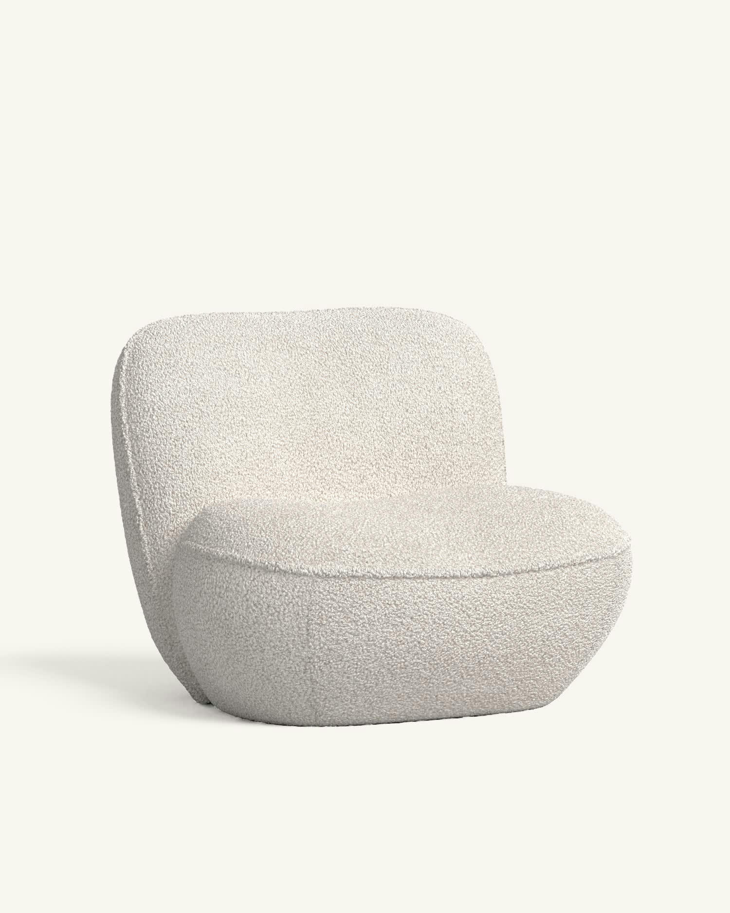 COSI - Fauteuil avec tissu recyclé fabriqué à la main en couleur blanc