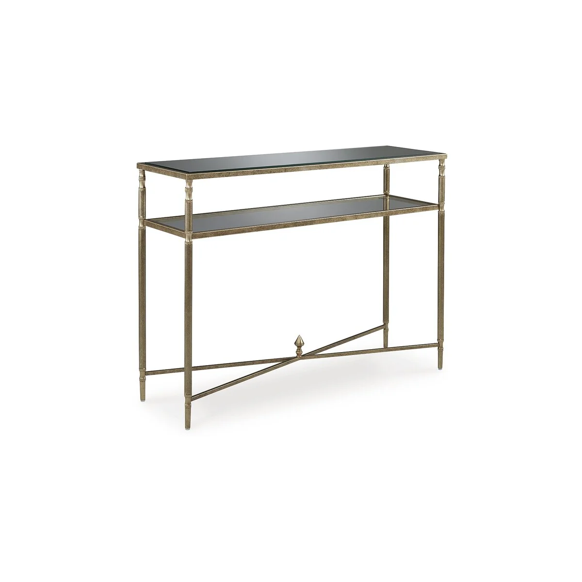 Signature Design by Ashley Cloverty Aged Gold Sofa Table - 45 W x 14 D x 33 H