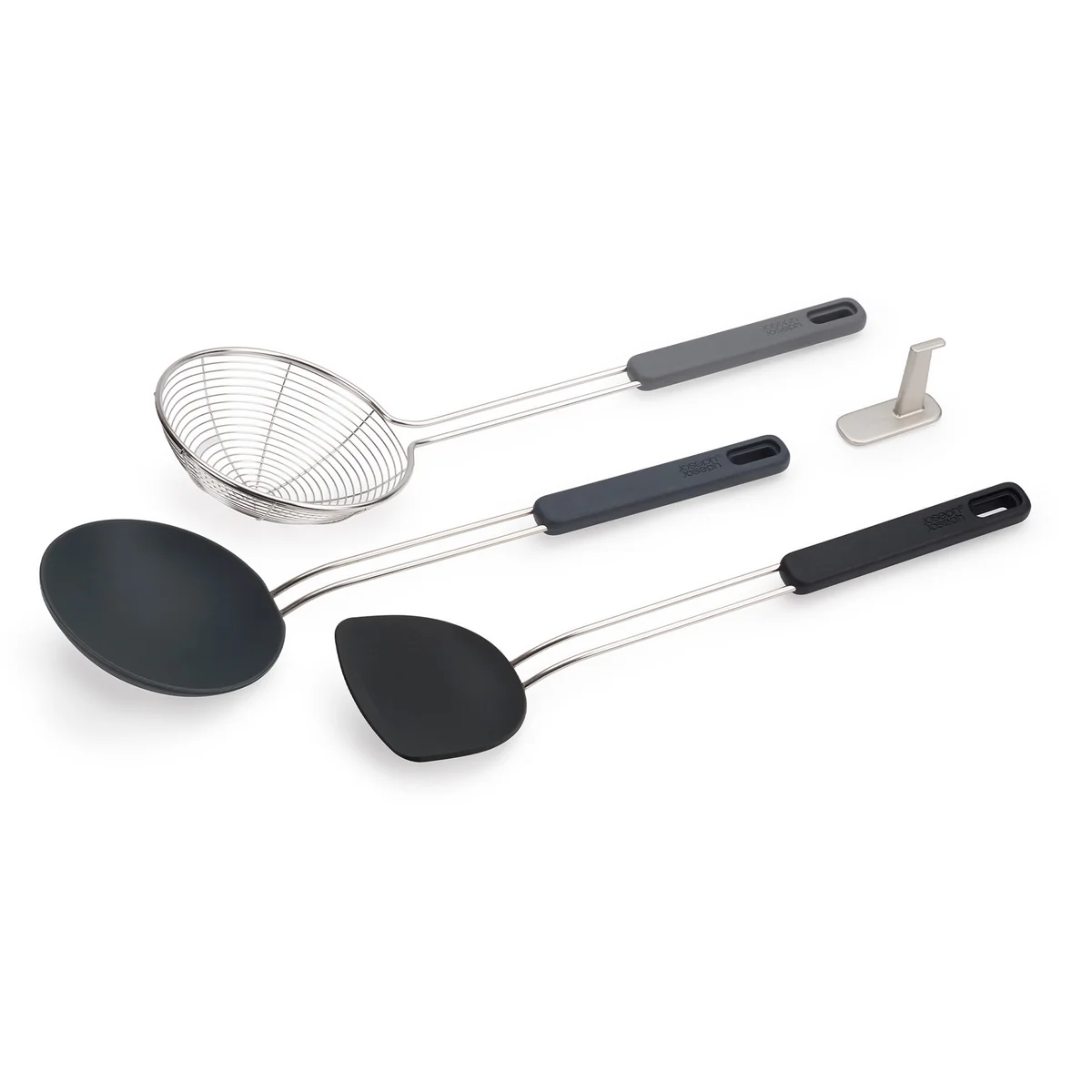 Joseph Joseph - Nest Fusion Wok-Set, Edelstahl / schwarz (3-teilig)
