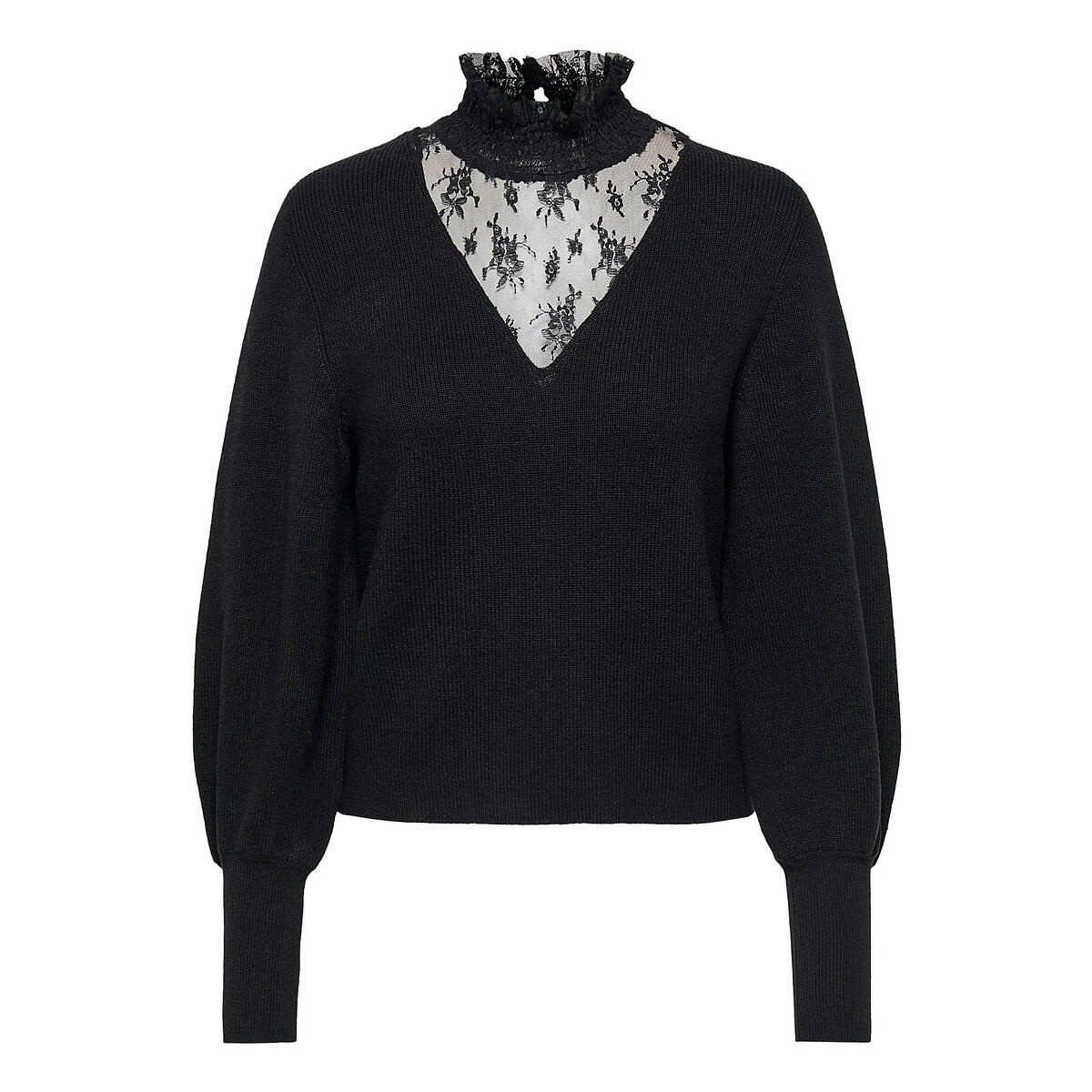 Pull en fine maille, détails dentelle