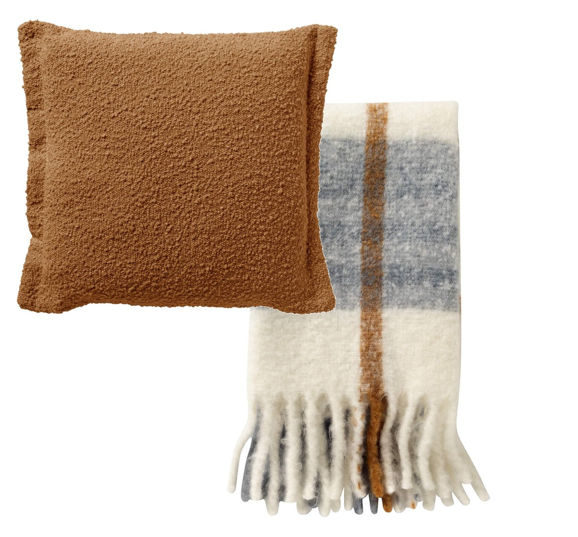 Dutch Decor set sierkussen en plaid - Otis en Jamie - Bruin