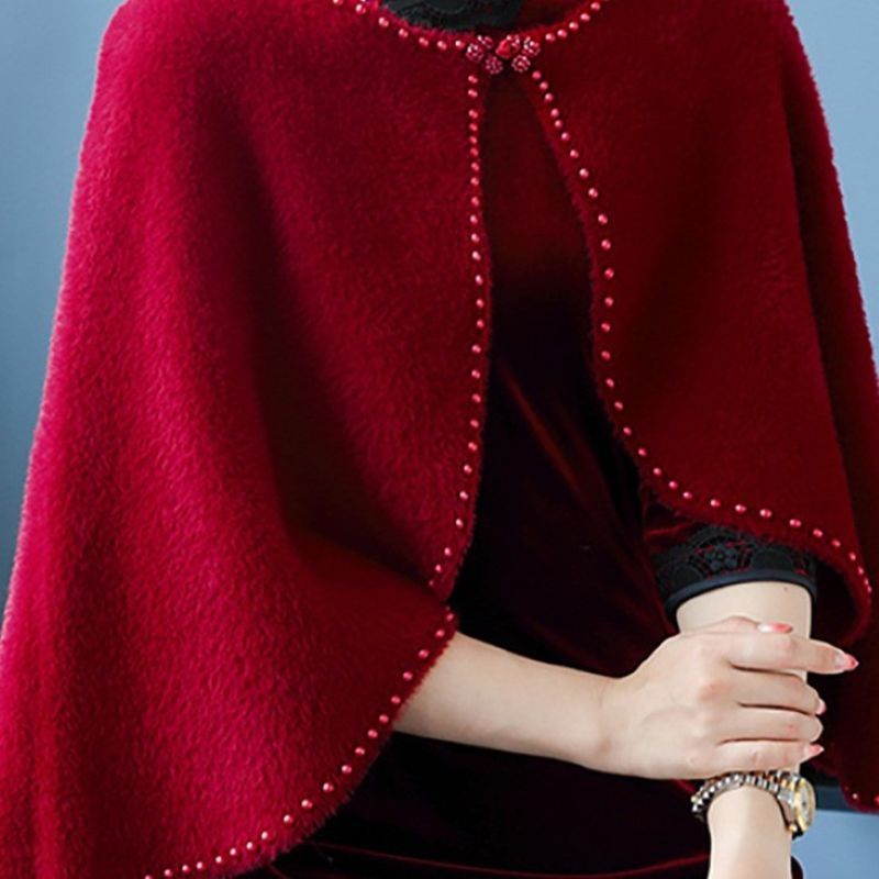 PEACH ACCESSORIES Pearly Cape Shrug with Delicate Front Closure