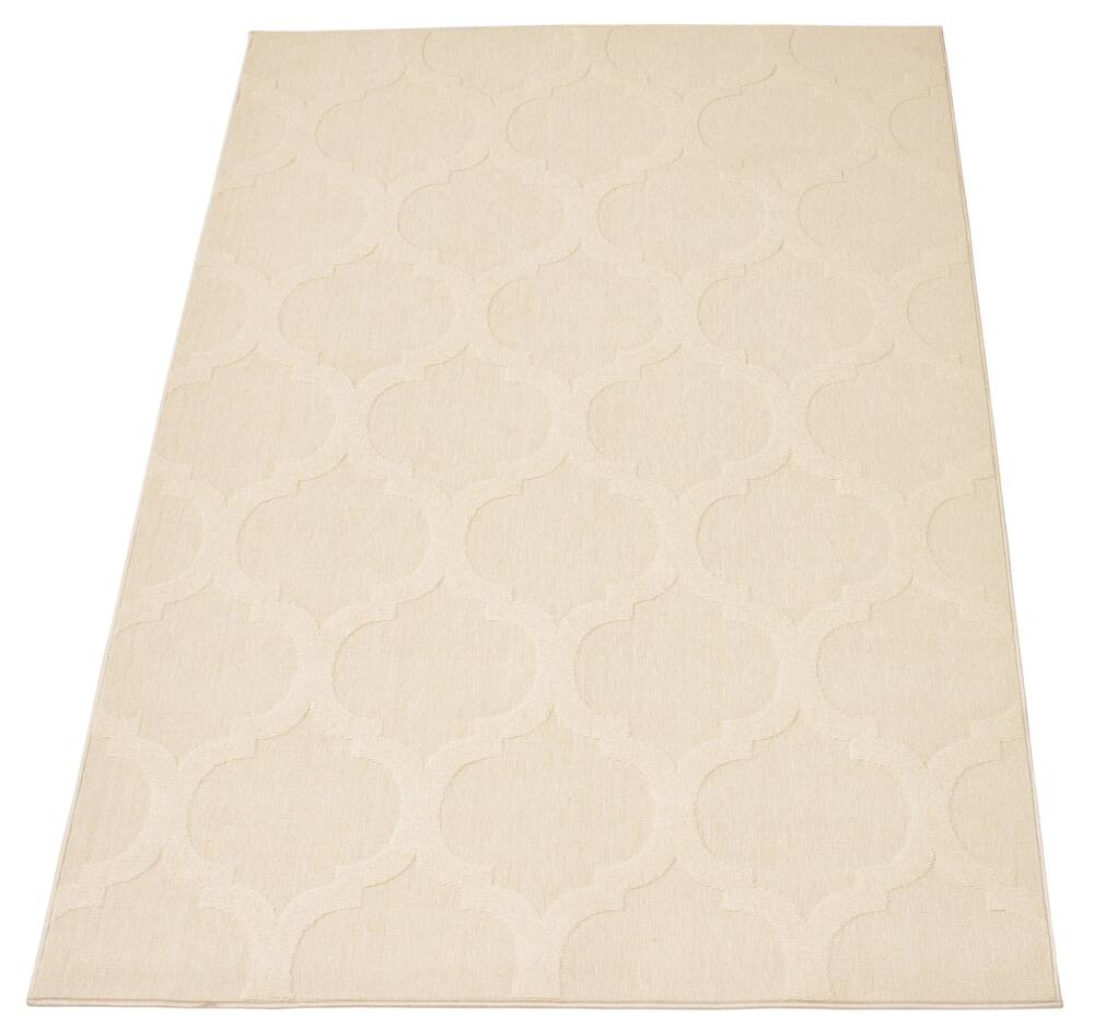 ECARPET Cambridge Indoor/Outdoor Geometric Area Rug, Ivory, Assorted Sizes