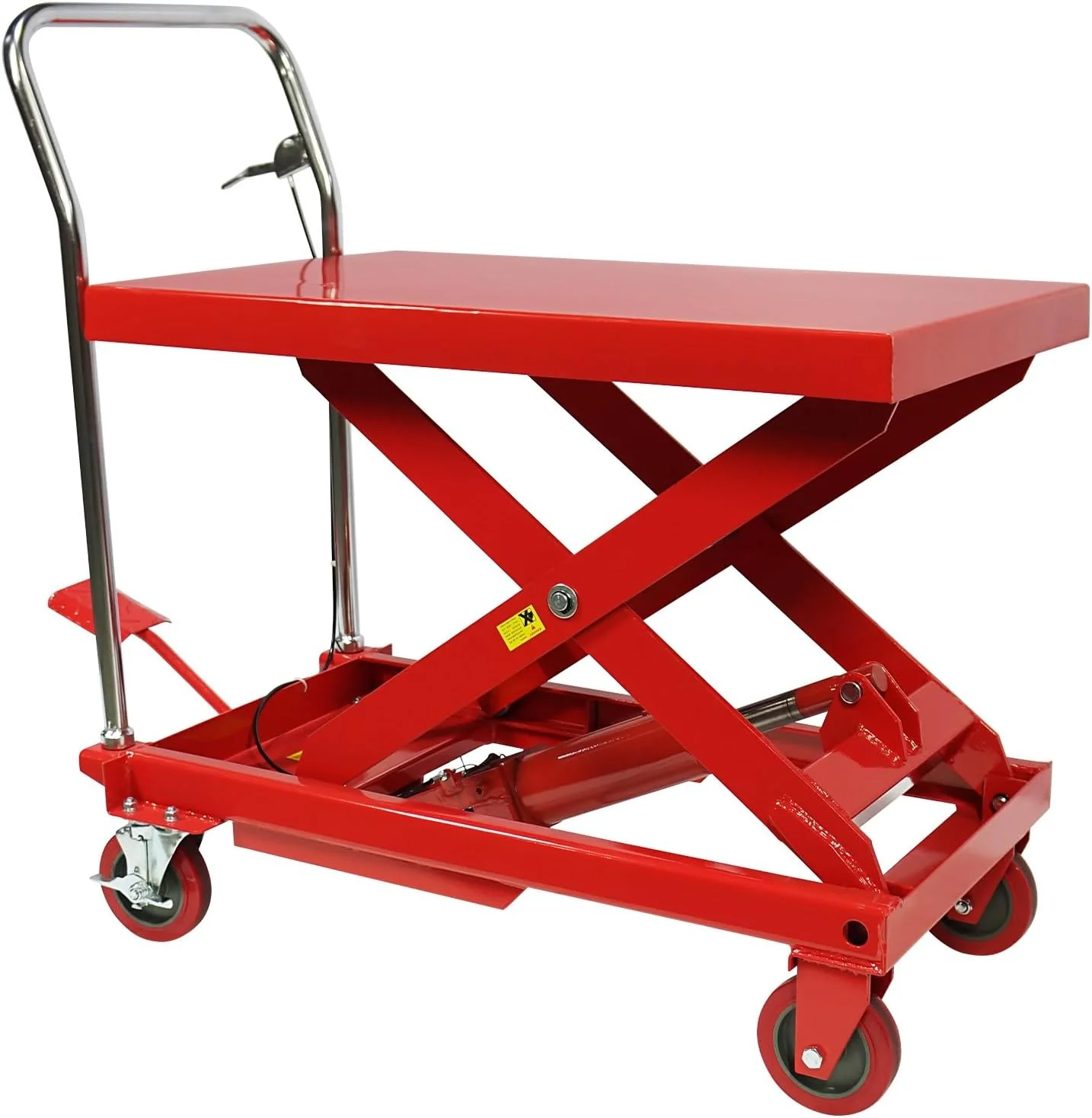 660LBS Hydraulic Lift Table Cart �C 31 Lift Height, Double Scissor Design with 4 Wheels  Non-Slip Pad for Material Handling(500LBS)