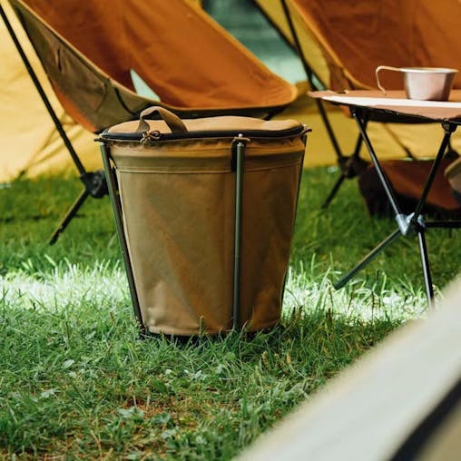 NNEOBA Collapsible 20L Outdoor Camping Trash Bin Waste Container Khaki