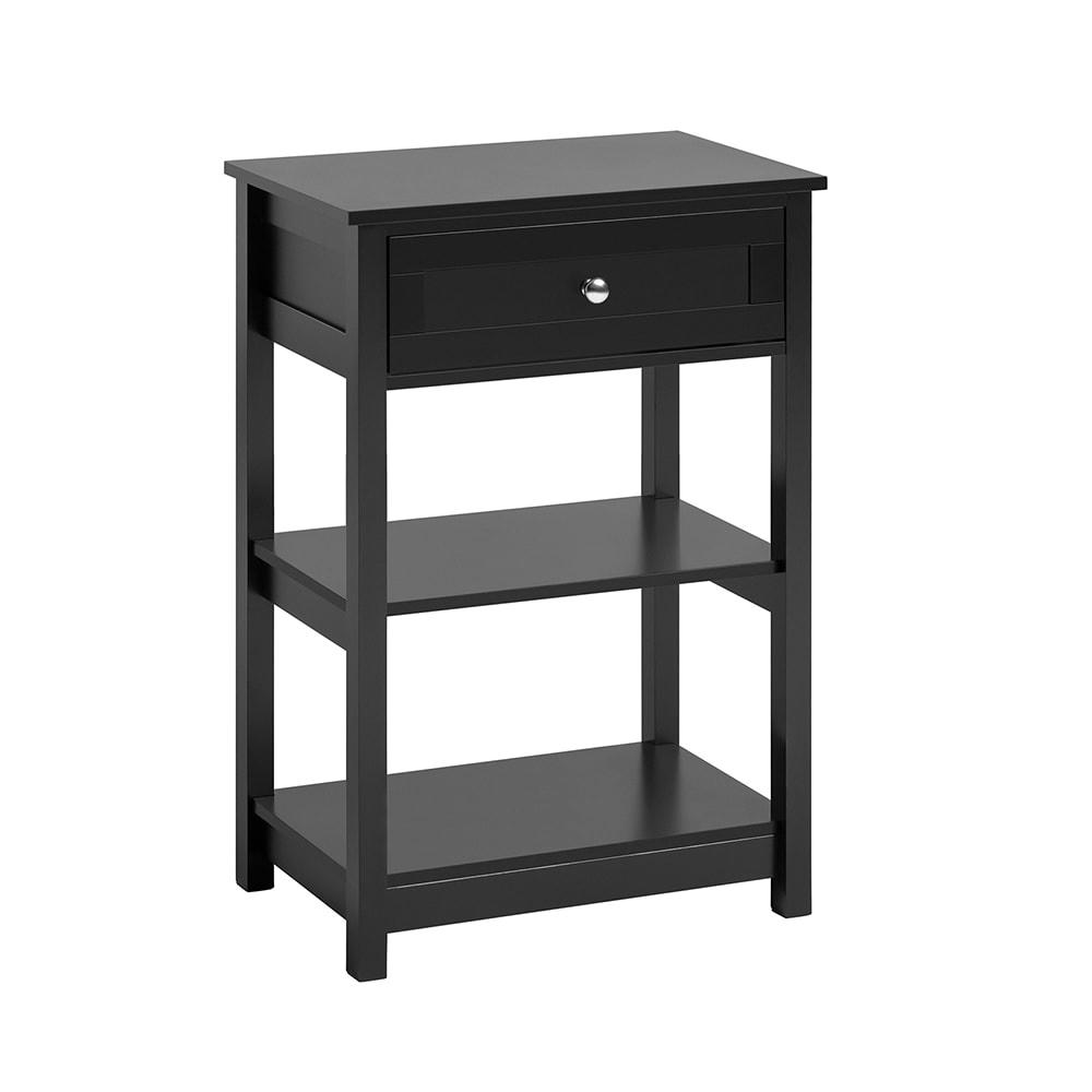- Table de chevet 1 tiroir en bois noir