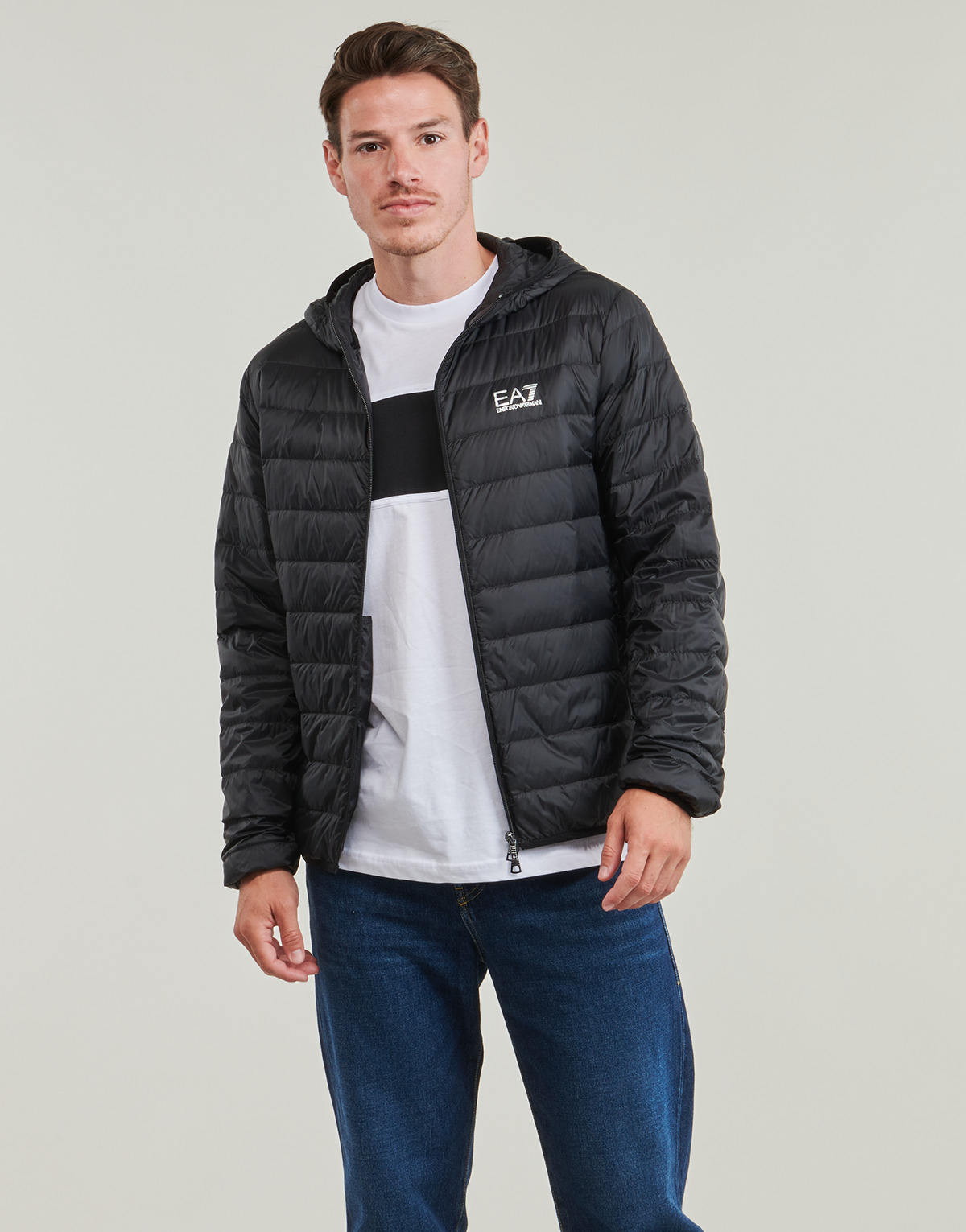 Emporio Armani EA7 - CORE IDENTITY DOWN JACKET HD - Black / Silver