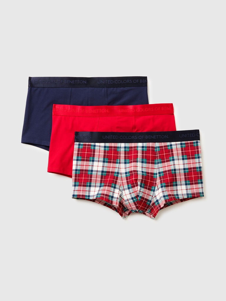 Three Christmas boxers in stretch cotton