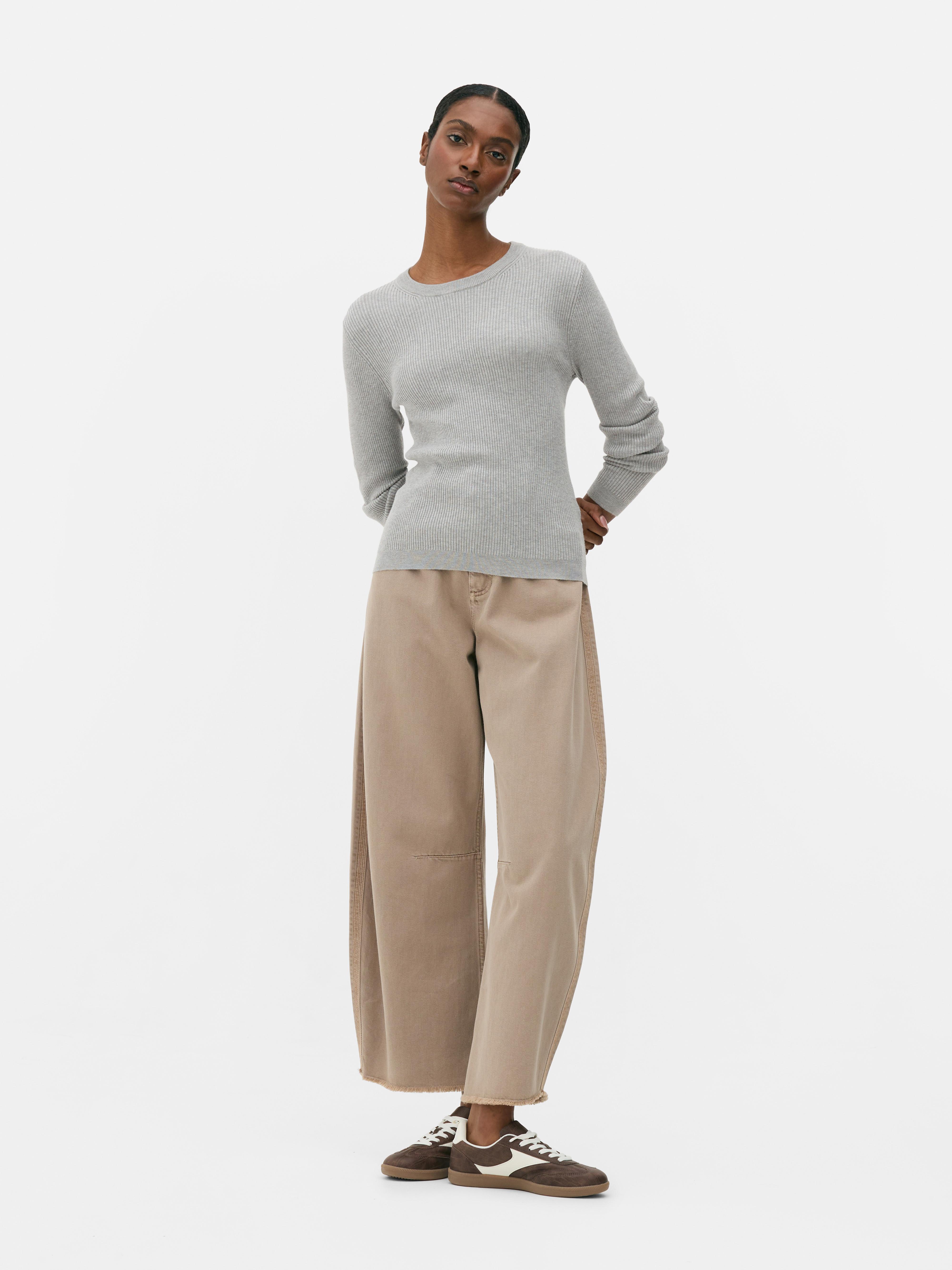 Ribbed Crew Neck Sweater