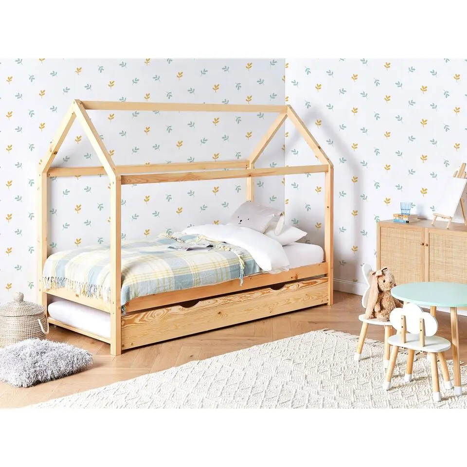 CRILLON - Onderschuifbed - Lichtbruin - 90 x 200 - Hout