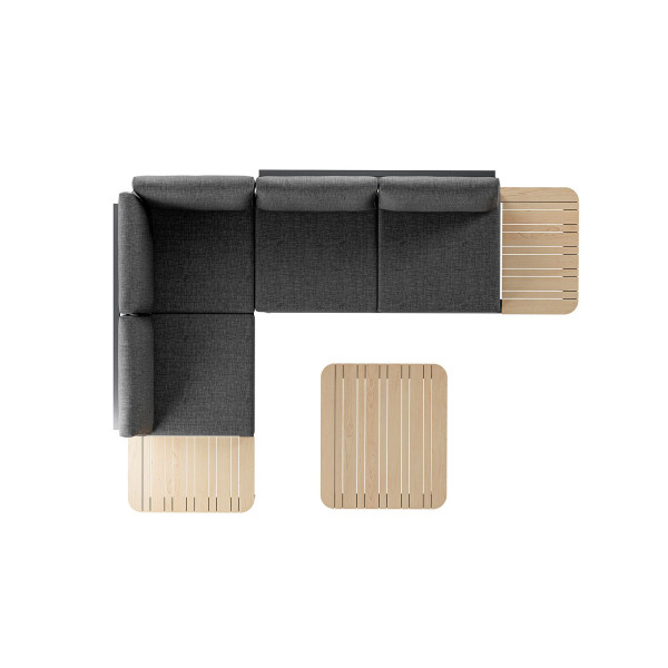 Narożnik ogrodowy aluminiowy BELLANTI Milano Bliss 4-osobowy Dark Grey