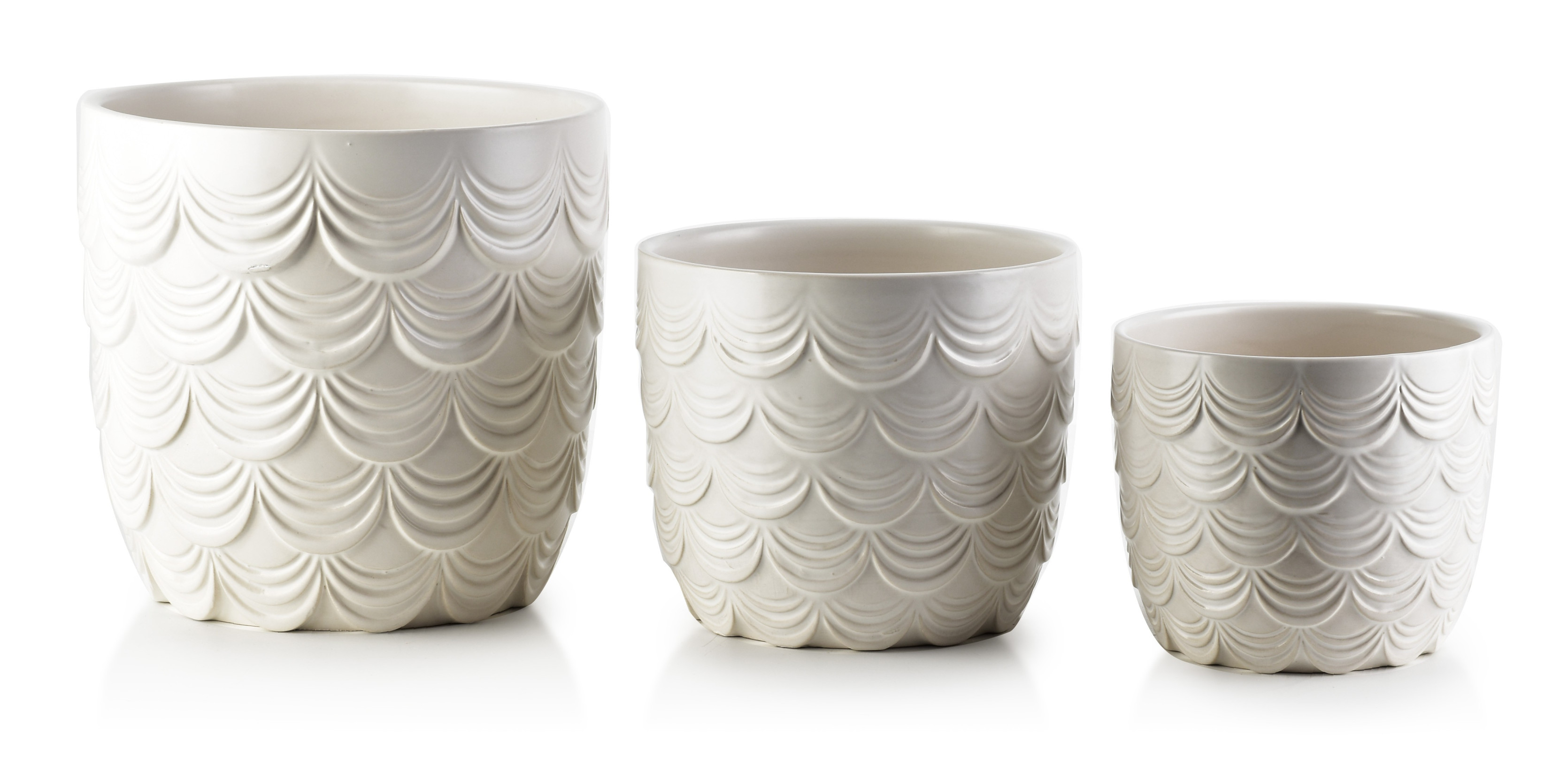 Komplet 3 doniczek ceramicznych NEVA