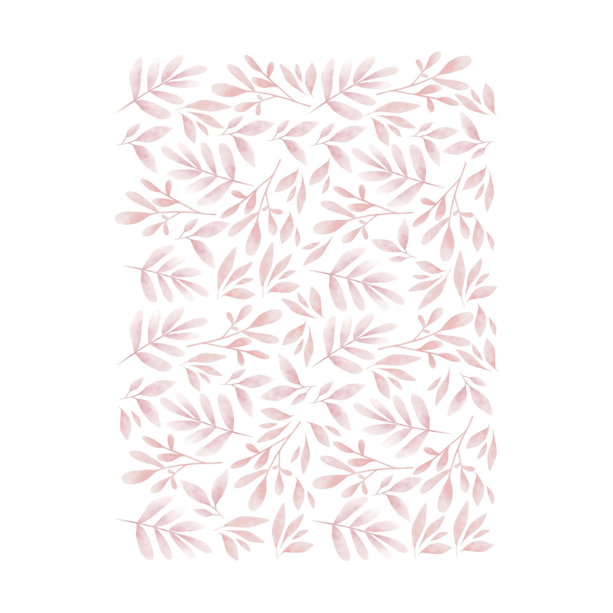 - Stickers muraux plantes décoratives style aquarelle rose