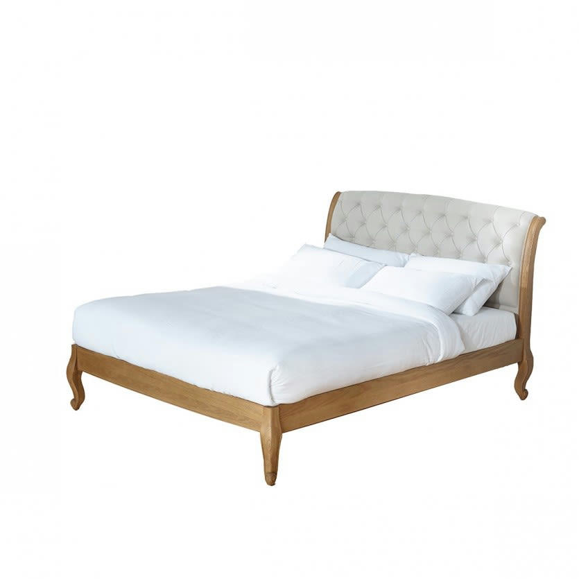 RICHARD - Lit double 160x200 en chêne teinte naturelle