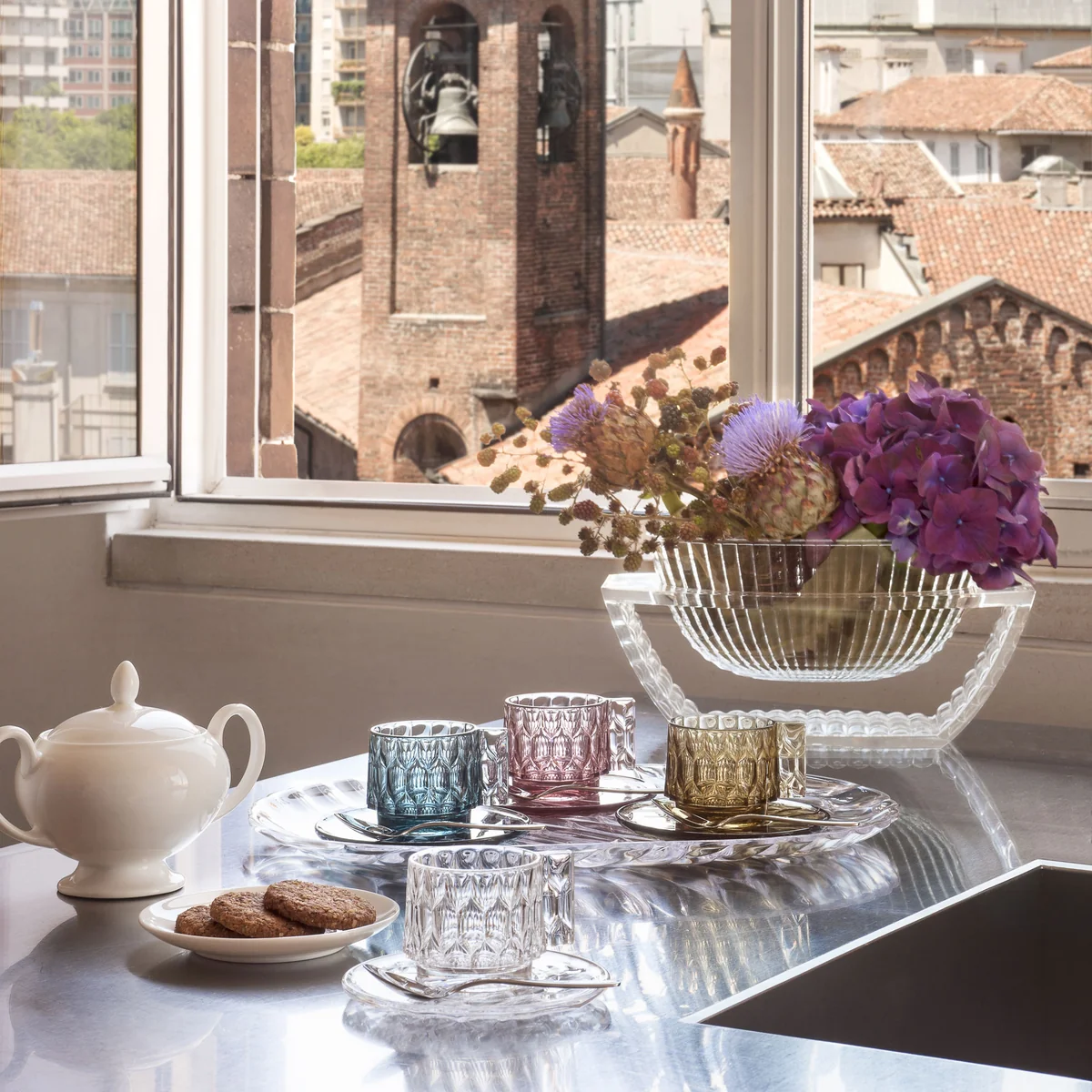 Kartell - Jellies Espresso Tasse und Untertasse, glasklar
