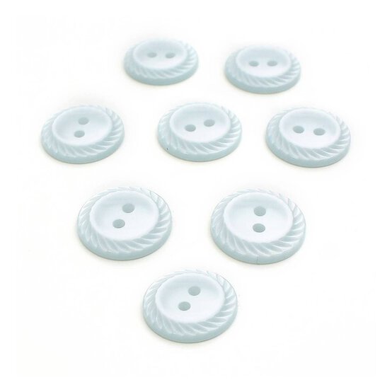HemlineBaby Blue Basic Cut Edge Button 8 Pack