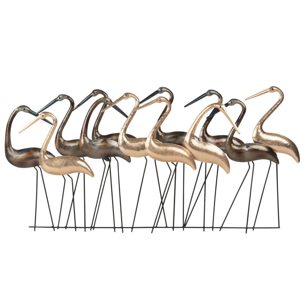 BIRDS - Déco murale dorée et coloris bronze 82x42