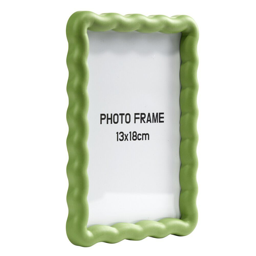 Cadre photo bord vague plastique coloré 14x19cm pour photo 10x15cm (3 modèles)