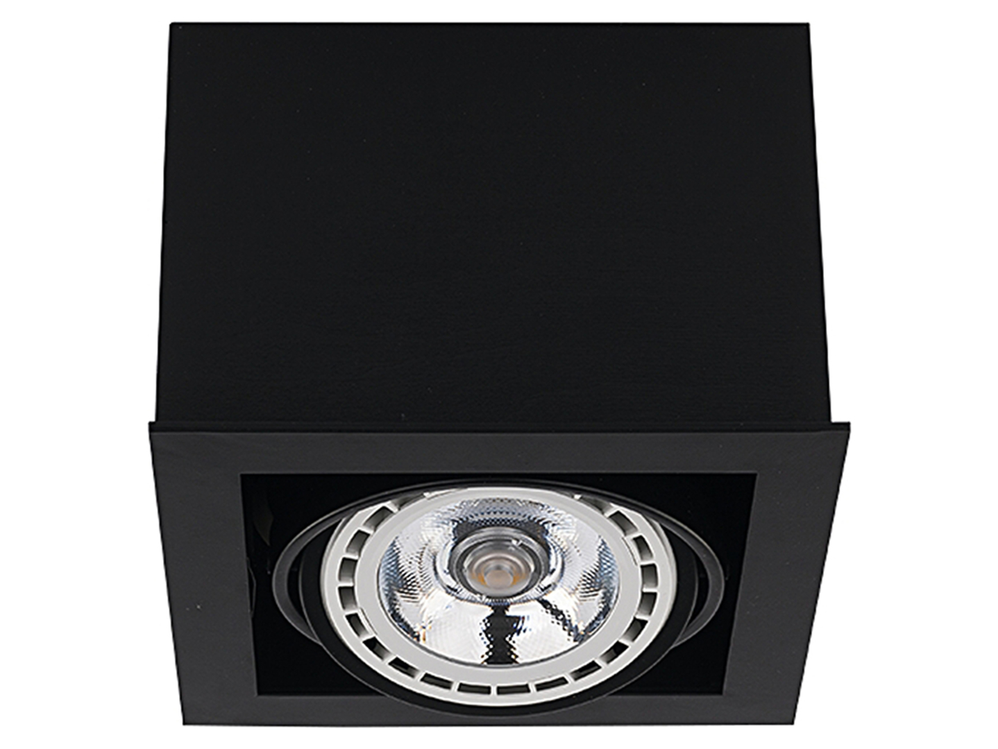 Plafon Box LED stalowy czarny