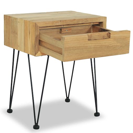 NNEVL Bedside Cabinet 40x30x50 cm Solid Teak