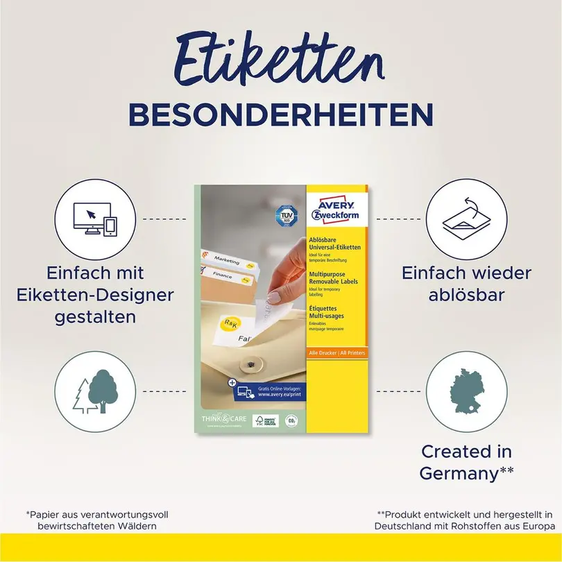 Etiketten 25er-Set Stick   Lift