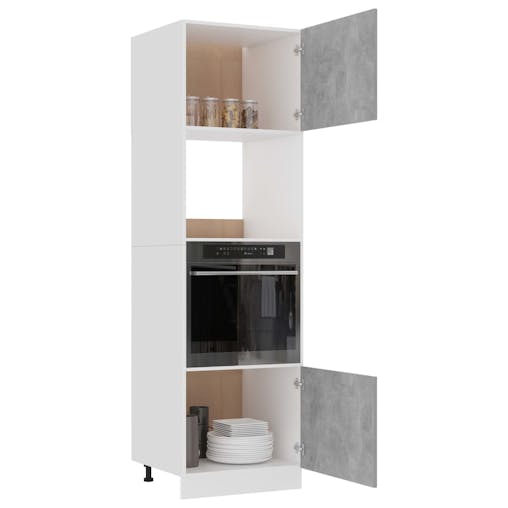 NNEVL Microwave Cabinet Concrete Grey 60x57x207 cm Chipboard