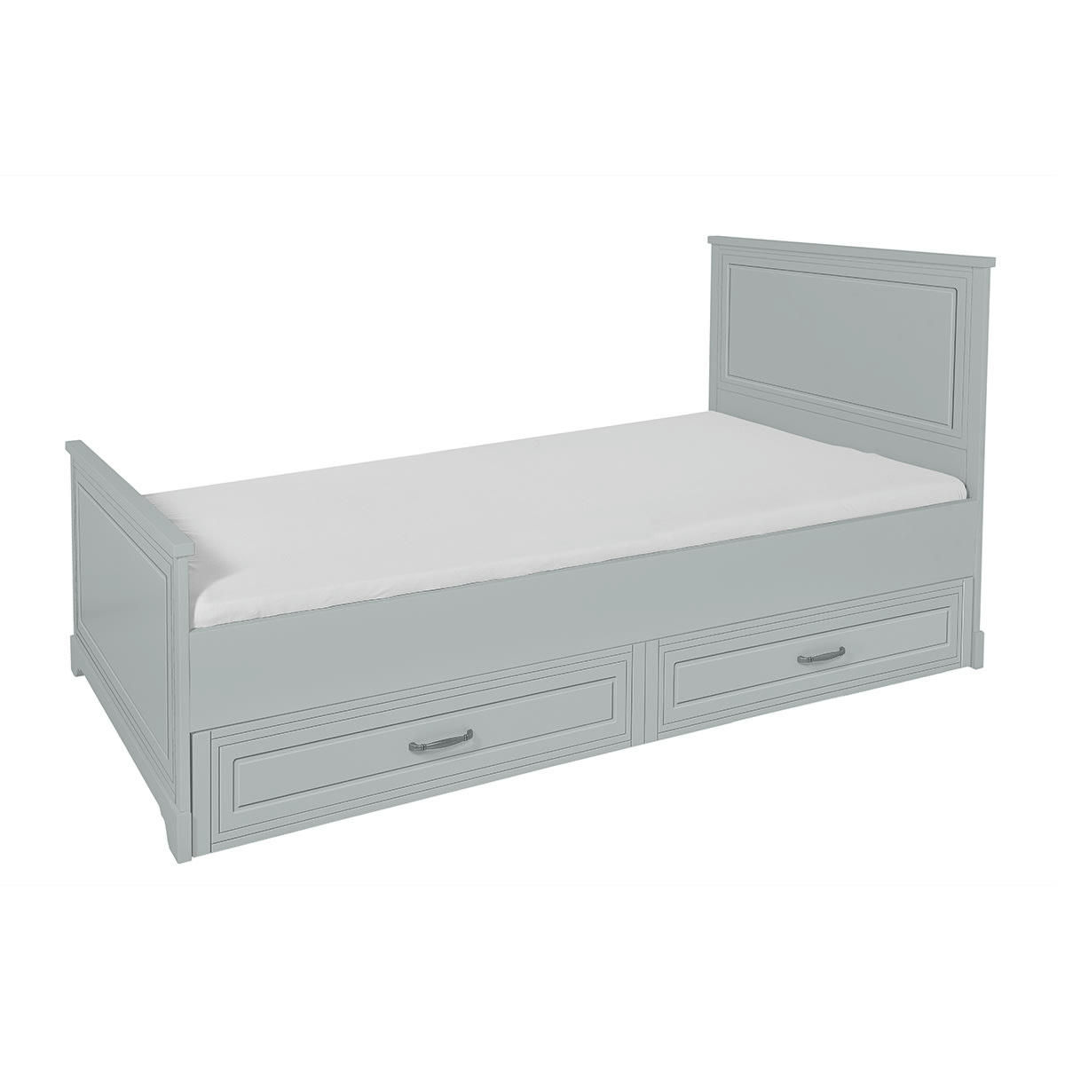 MELODY - Lit 90x200 sommier tiroir inclus gris